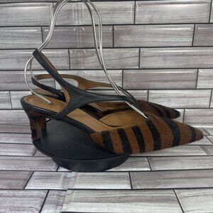 APT ATELIER Women's Riano Animal-Print Asymmetrical Slingback Pumps Size 10-NEW
